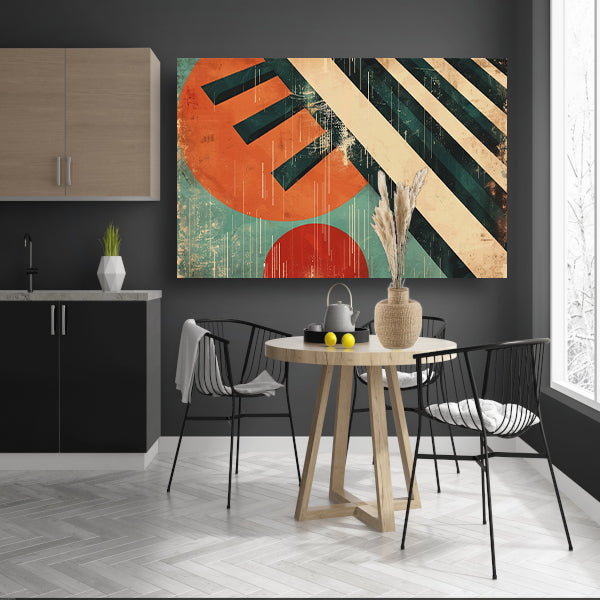 Abstracte geometrische vormen met dynamische lijnen acrylglas