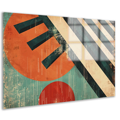 Abstracte geometrische vormen met dynamische lijnen acrylglas