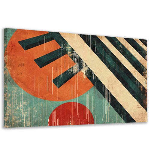 Abstracte geometrische vormen met dynamische lijnen canvas