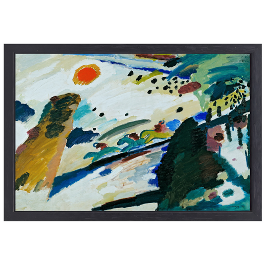 Romantisch landschap - Wassily Kandinsky canvas met baklijst