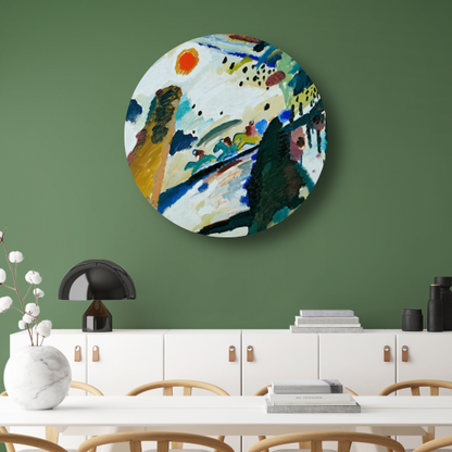 Romantisch landschap - Wassily Kandinsky aluminium muurcirkel