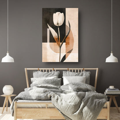 Elegante Sepia Tulp op Moderne Achtergrond canvas