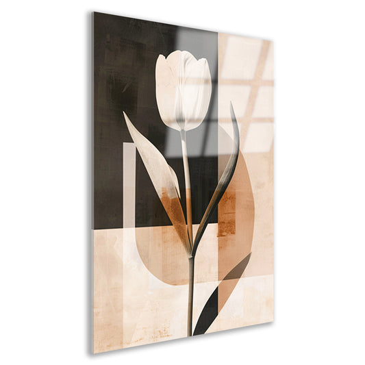 Elegante Sepia Tulp op Moderne Achtergrond acrylglas