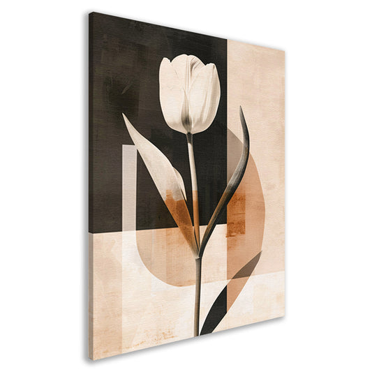 Elegante Sepia Tulp op Moderne Achtergrond canvas