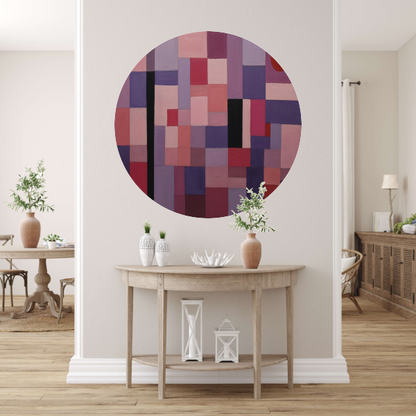 Harmonie van subtiele paarse en roze tinten aluminium muurcirkel