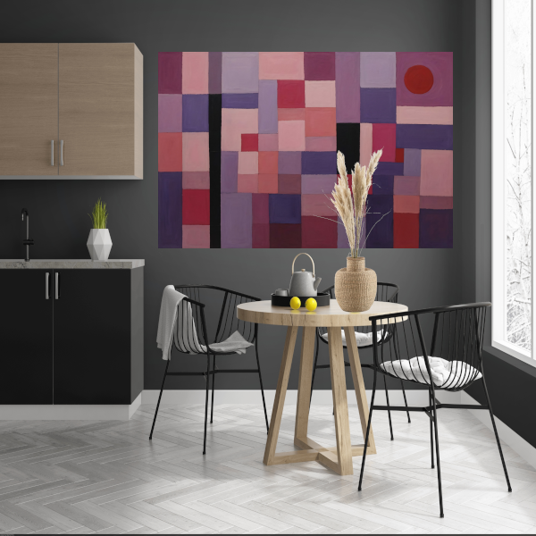 Harmonie van subtiele paarse en roze tinten canvas met baklijst