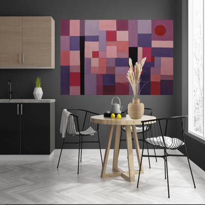 Harmonie van subtiele paarse en roze tinten canvas met baklijst