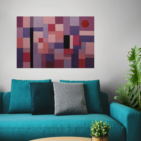 Harmonie van subtiele paarse en roze tinten canvas met baklijst
