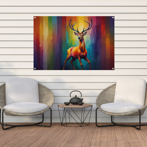 Abstract Kubistisch Hert in Kleur tuinposter