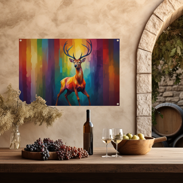 Abstract Kubistisch Hert in Kleur tuinposter