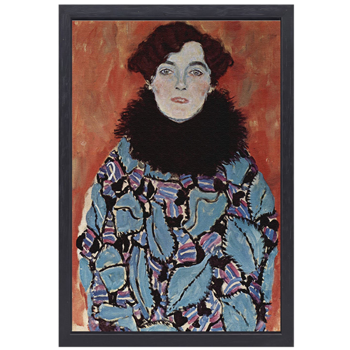 Portret van Johanna Staude - Gustav Klimt canvas met baklijst