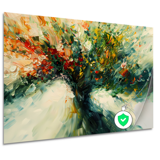 Expressief Abstract Boomlandschap in Levendige Kleuren poster