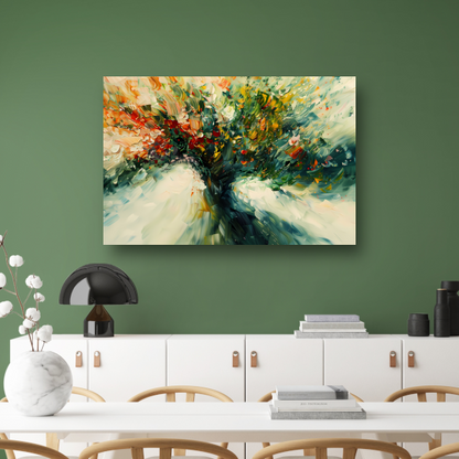 Expressief Abstract Boomlandschap in Levendige Kleuren poster