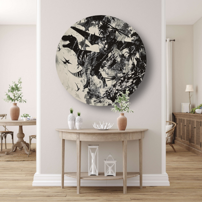 Minimalistische Lijnen Compositie aluminium muurcirkel