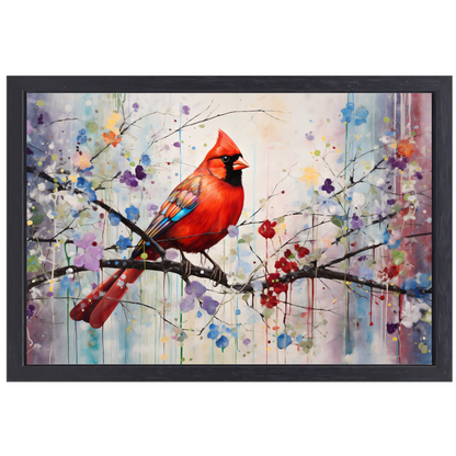 Kleurrijke vogel in Art Nouveau stijl canvas met baklijst