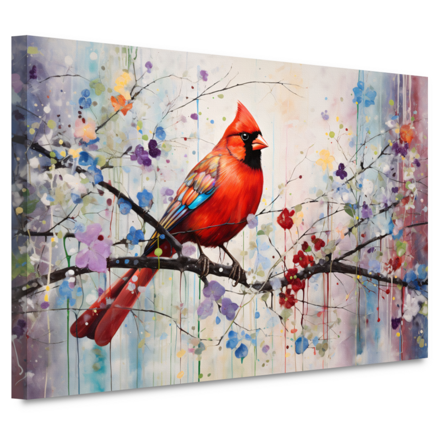 Kleurrijke vogel in Art Nouveau stijl canvas