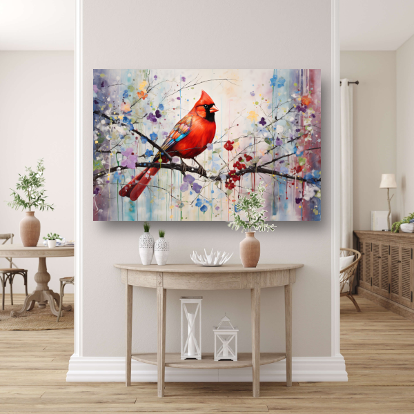 Kleurrijke vogel in Art Nouveau stijl canvas