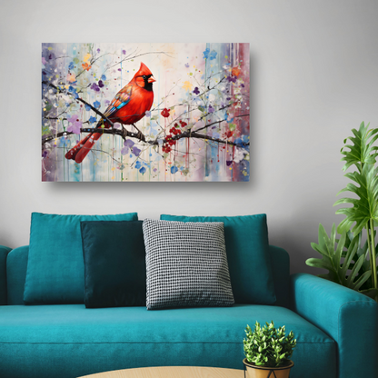 Kleurrijke vogel in Art Nouveau stijl canvas
