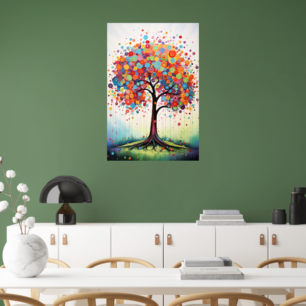 Kleurrijke Boom van Vrolijkheid poster