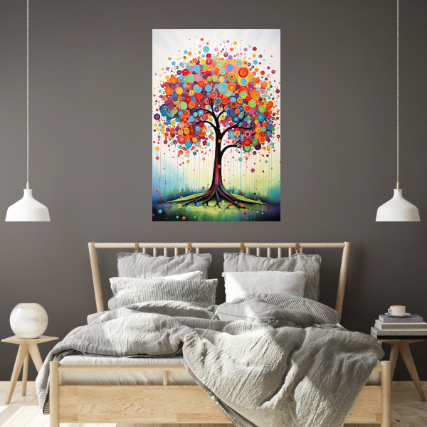 Kleurrijke Boom van Vrolijkheid poster