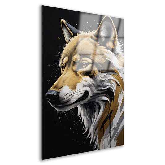 Gouden Blik - Portret van een Wolf Acrylglas