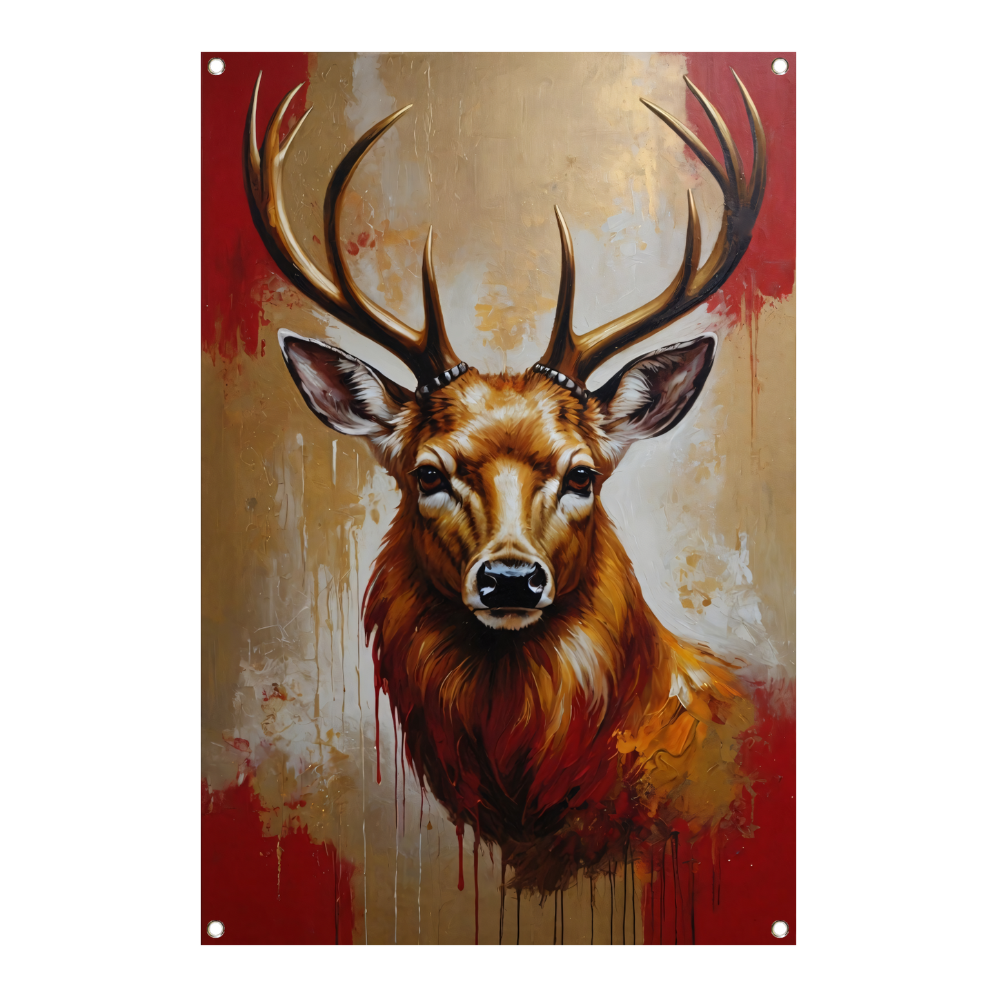 Majestueus hert in gouden gloed tuinposter
