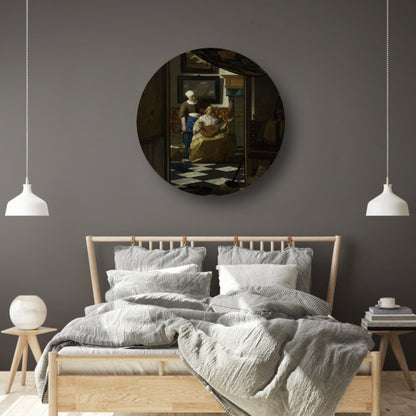 De liefdesbrief - Johannes Vermeer aluminium muurcirkel
