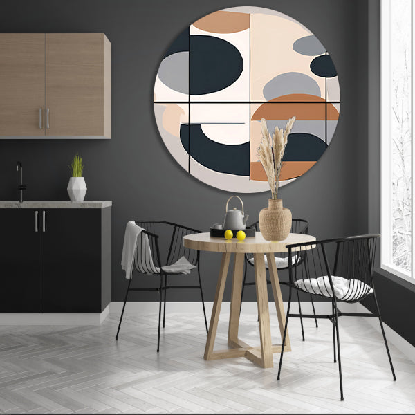 Abstract geometrisch ontwerp met cirkels en lijnen forex muurcirkel