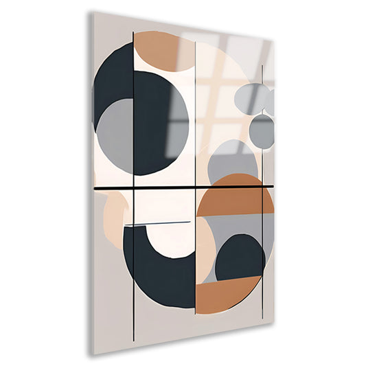 Abstract geometrisch ontwerp met cirkels en lijnen acrylglas