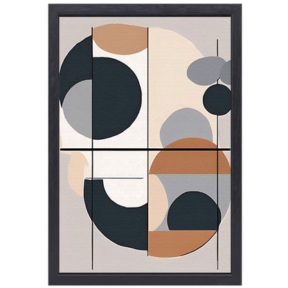 Abstract geometrisch ontwerp met cirkels en lijnen canvas met baklijst