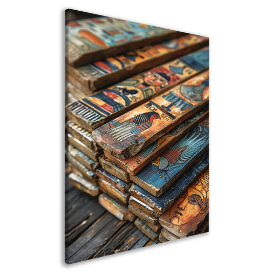 Oude Egyptische Kunstpanelen canvas