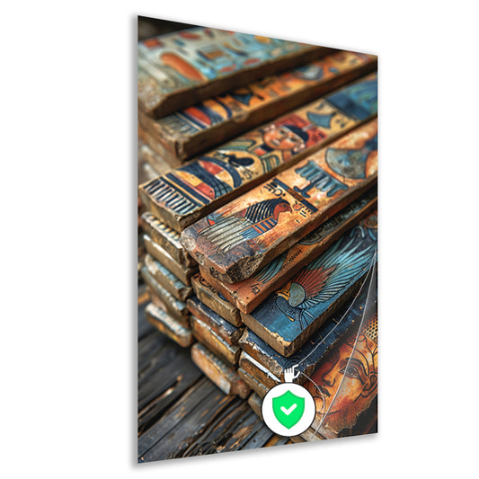 Oude Egyptische Kunstpanelen poster