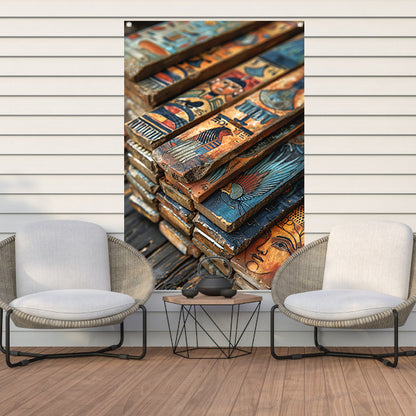 Oude Egyptische Kunstpanelen tuinposter