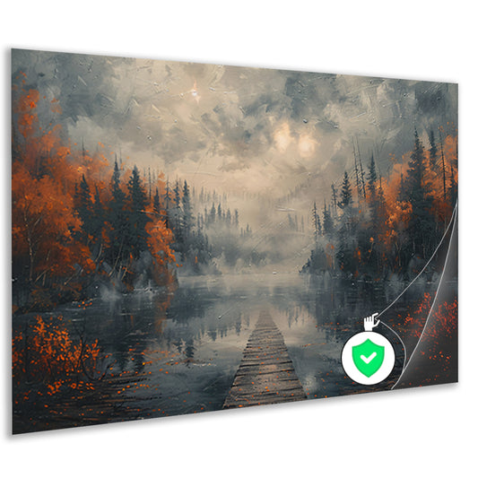 Impressionistisch Landschap met Mist poster