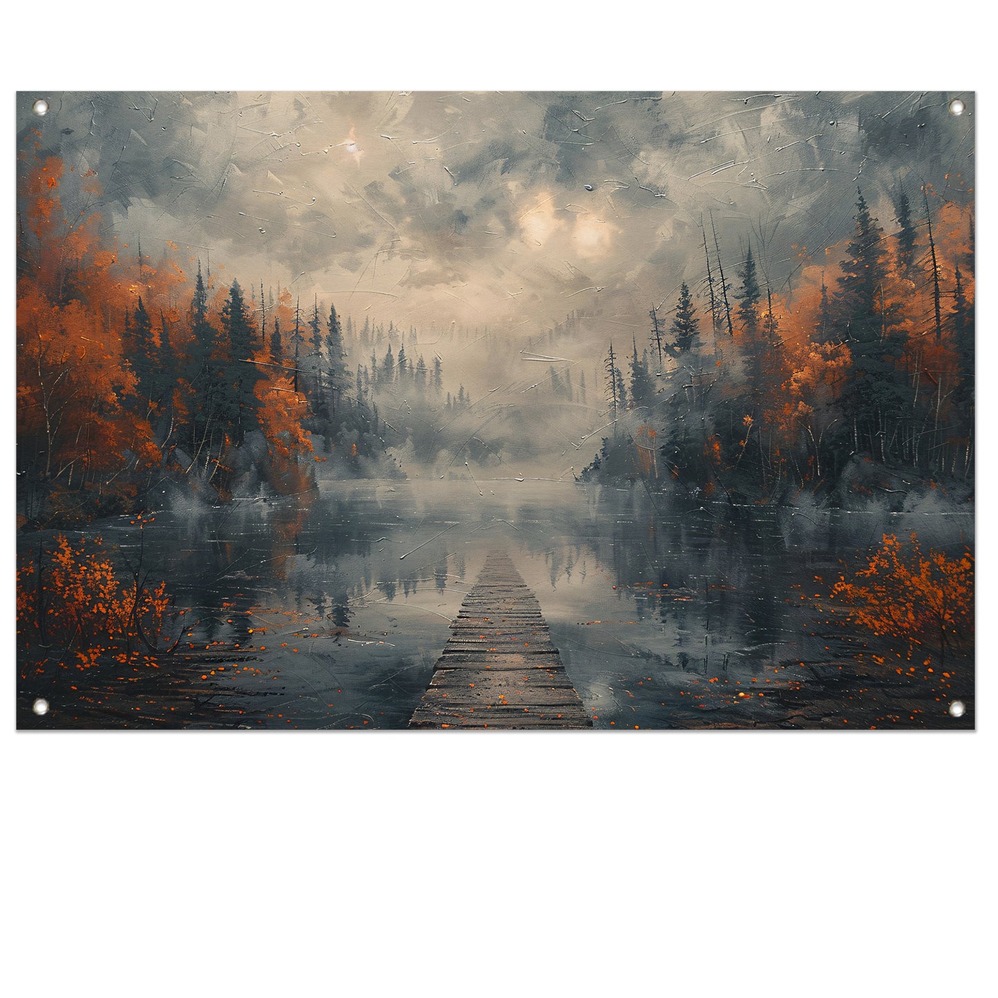 Impressionistisch Landschap met Mist tuinposter