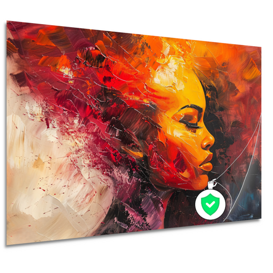 Vurige abstracte impressie van een vrouw poster