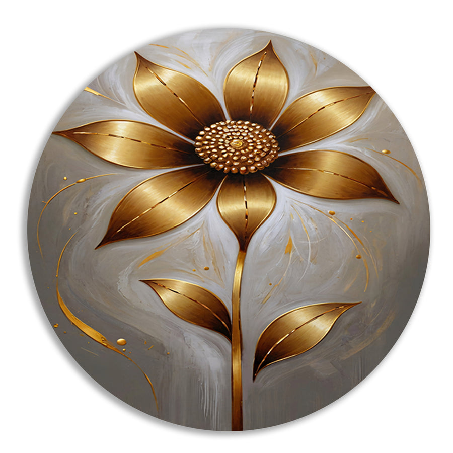 Elegante Gouden Bloesem op Abstracte Achtergrond forex muurcirkel