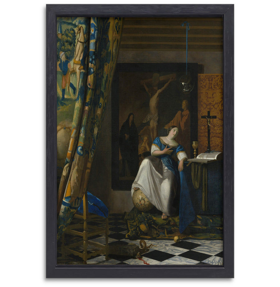 Allegorie van het katholieke geloof - Johannes Vermeer canvas met baklijst