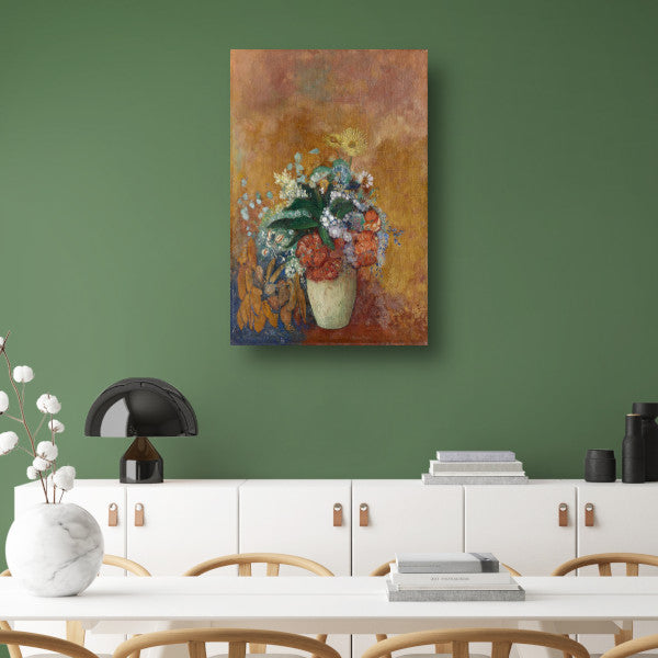 Vaas met bloemen - Odilon Redon canvas