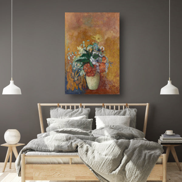 Vaas met bloemen - Odilon Redon canvas