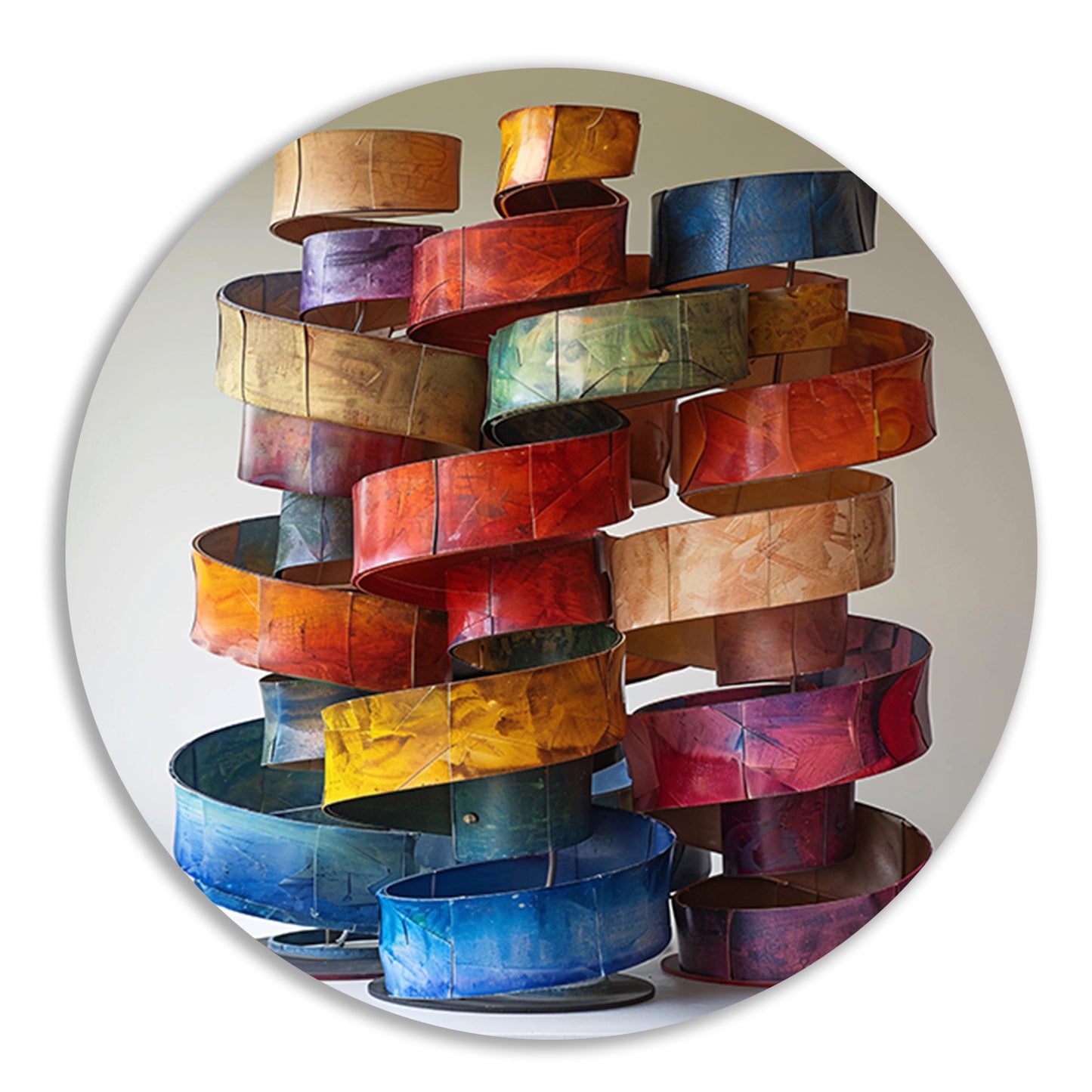 Abstract Kleurrijk Sculpturen van Metaal forex muurcirkel