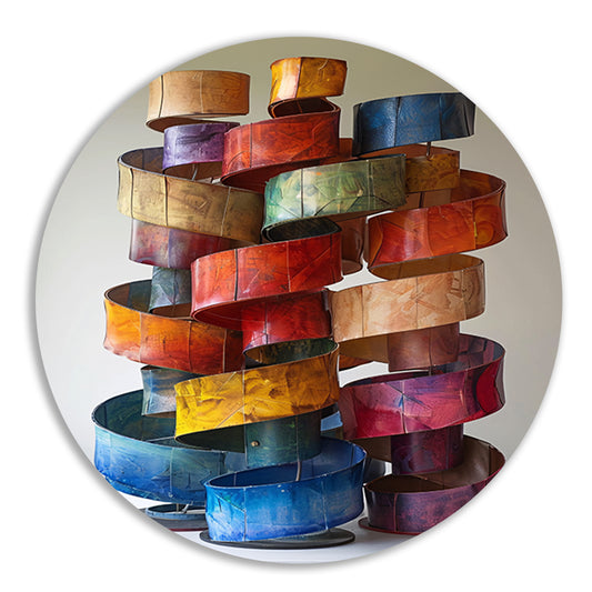 Abstract Kleurrijk Sculpturen van Metaal forex muurcirkel