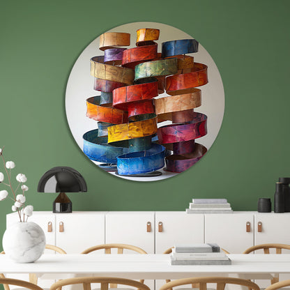 Abstract Kleurrijk Sculpturen van Metaal forex muurcirkel