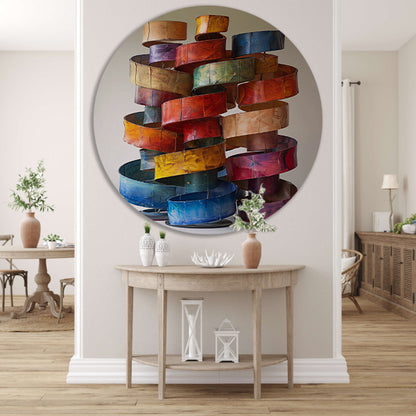 Abstract Kleurrijk Sculpturen van Metaal forex muurcirkel