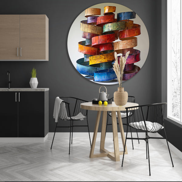 Abstract Kleurrijk Sculpturen van Metaal forex muurcirkel