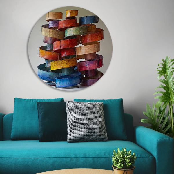 Abstract Kleurrijk Sculpturen van Metaal forex muurcirkel