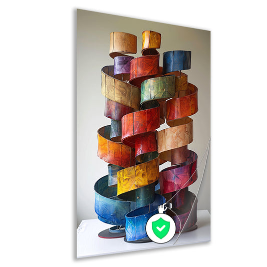 Abstract Kleurrijk Sculpturen van Metaal poster