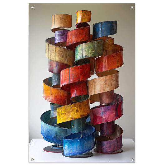 Abstract Kleurrijk Sculpturen van Metaal tuinposter