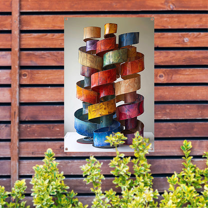 Abstract Kleurrijk Sculpturen van Metaal tuinposter