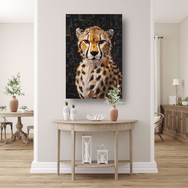 Moderne Kunst Cheetah met Intense Blik poster